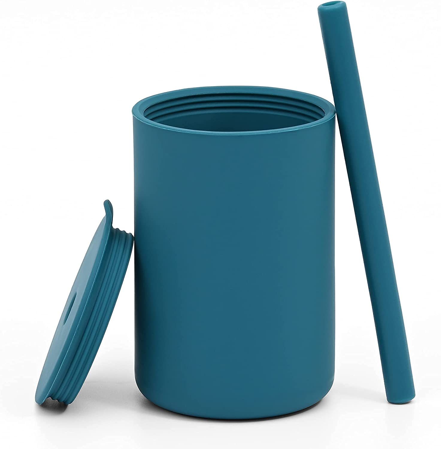 Vaso con Pajita Silicona Azul Storki